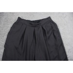 Danielle B Womens Black Wide Leg Pleated Trousers Elastic Waist Size 14 28112